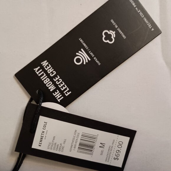 Kenneth Cole Mobility Fleece Crew Neck Sweatshirt Red White Black Men’s Size M N - Picture 9 of 16